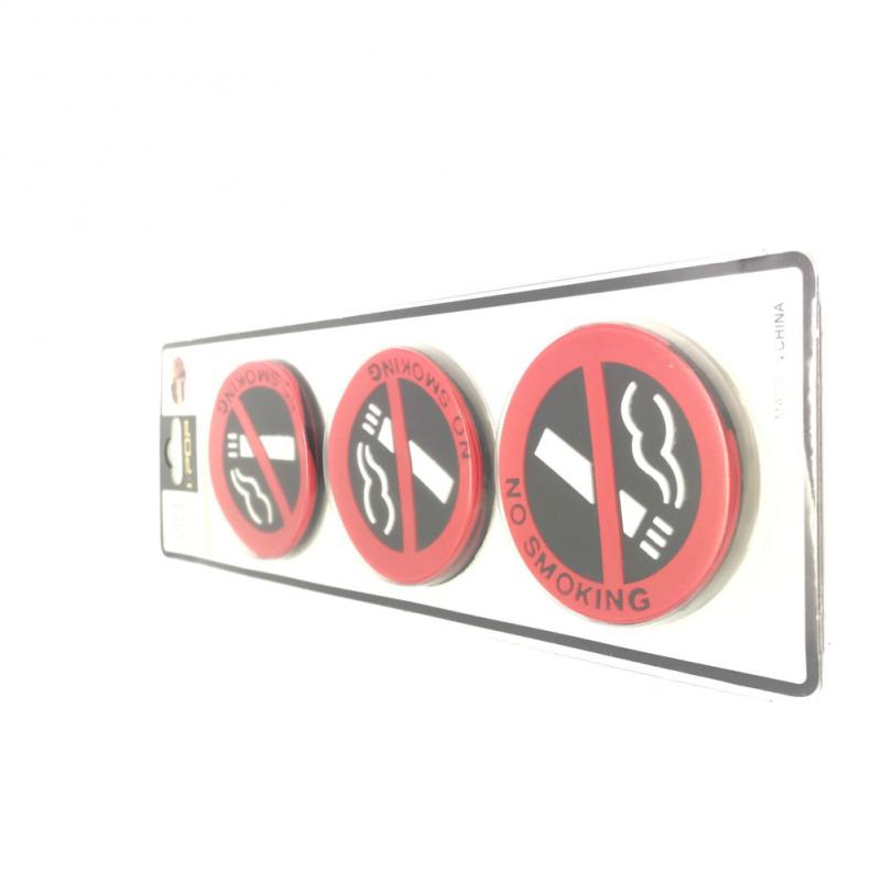 1/5SETS No Smoking In Car Car Sticker Car No Smoking Reminder Clear Markings Black Red 4.7g/1 Piece Car Interior Accessories