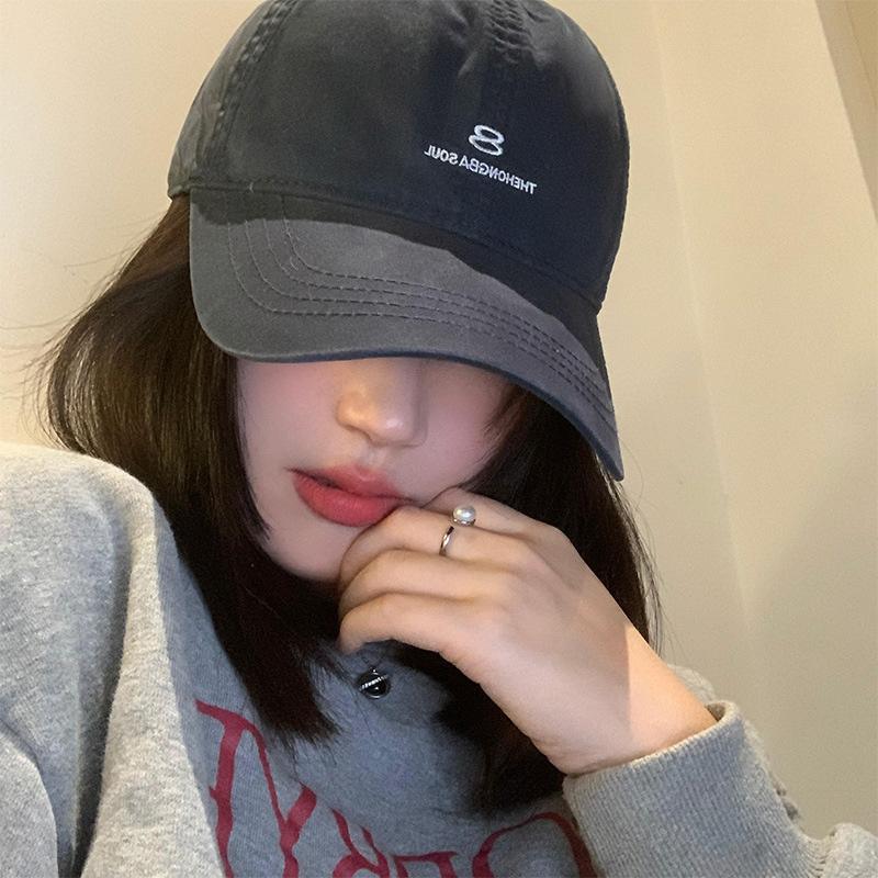 For For Men And Women Solid Color Color Letter Print Embroidery Peaked Hat Alll-Match Wild Cotton Couple Sun Visors Hats Casual Baseball Cap