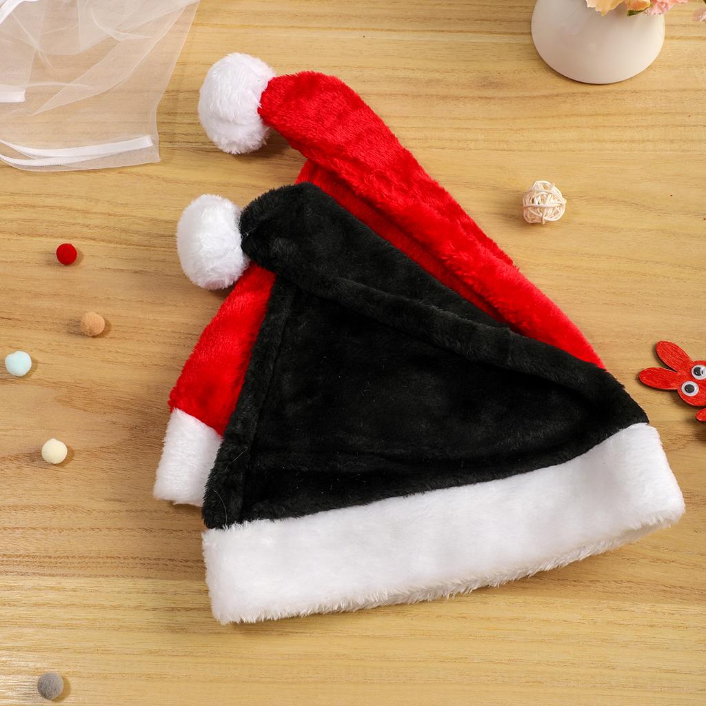 1pc Christmas Hat,Santa Hat,Xmas Holiday Hat for Adults,Unisex Velvet Comfort Thicken Classic Fur New YearHoliday Party Supplies