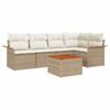 Garden Sofa Set with Storage 6 Pcs Beige and Cream Poly Rattan