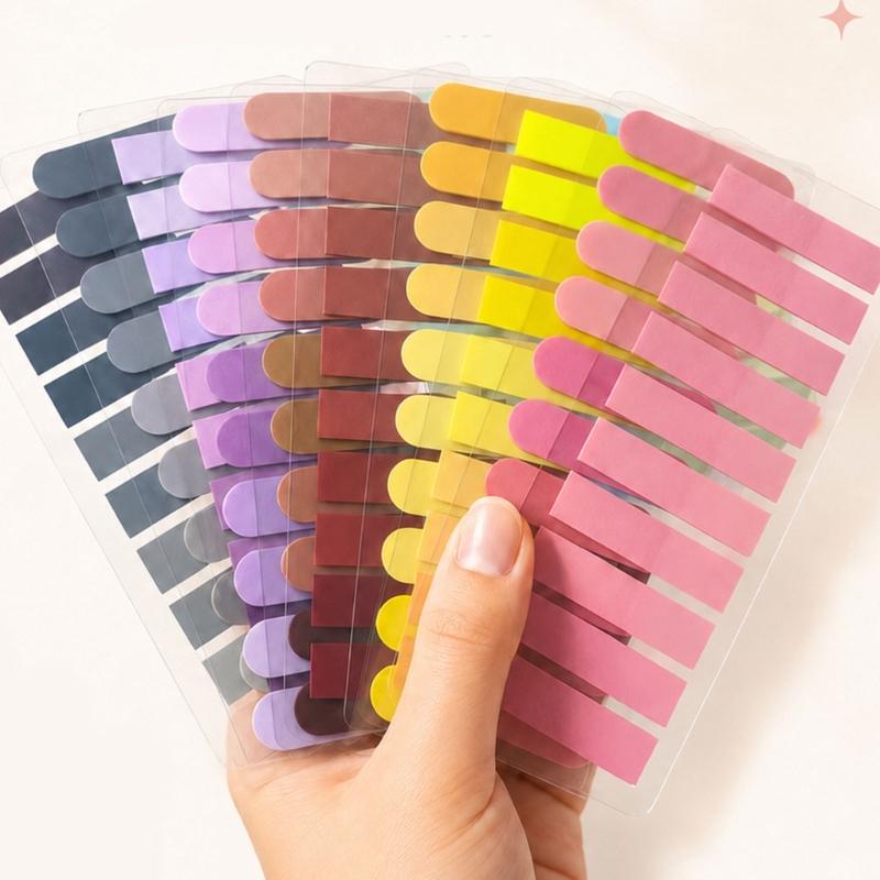 Translucent Stick Tabs with Writable Selves-Adhesive Surfaces, Multicolor Gradient Page Markers for Note, Tasks, and Document Organization