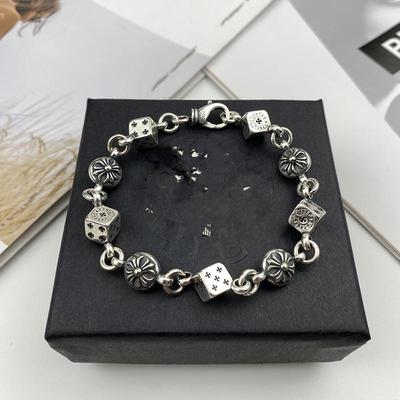 Fashionable New Style Personalized Dice Cross Bracelet Trendy People Popular Punk Style Bracelet European and American Vintage Couple Bracelet