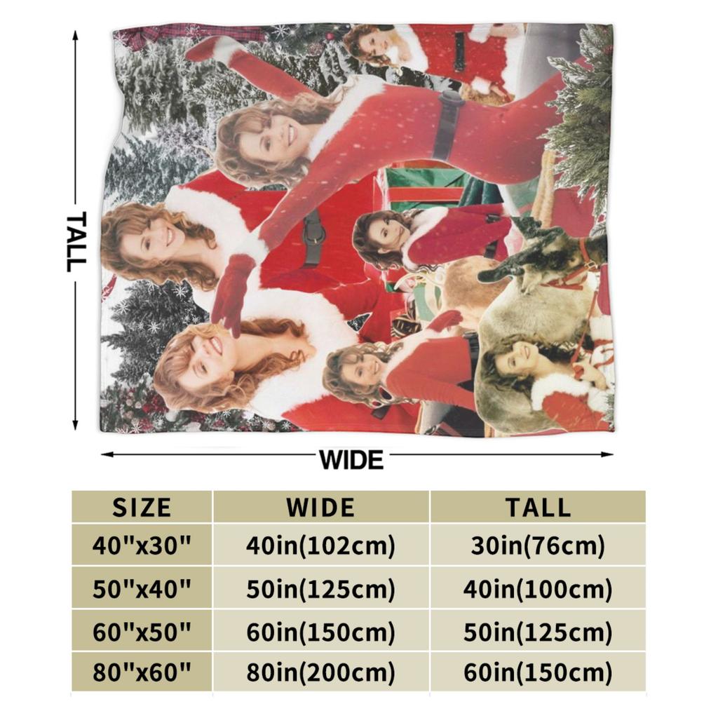 Mariah Carey Christmas Flannel Blanket Soft Durable Bedding Throws for Couch Bed Travel Funny Bedspread Sofa Bed Cover