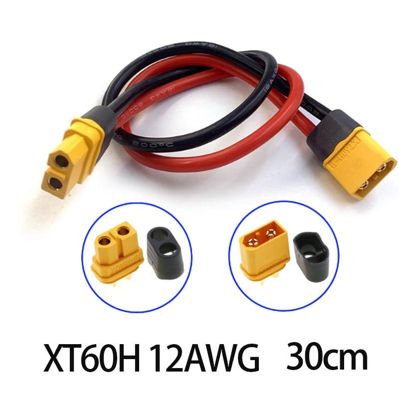 1PC Amass XT60H 10cm/30cm12AWG XT60E-F XT60H Plug Extension CordHigh Current Battery Electric Adjustment Plug