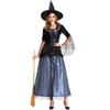 Halloween Masquerade Party Party Lace Mesh Blue Black Dress Witch Costume