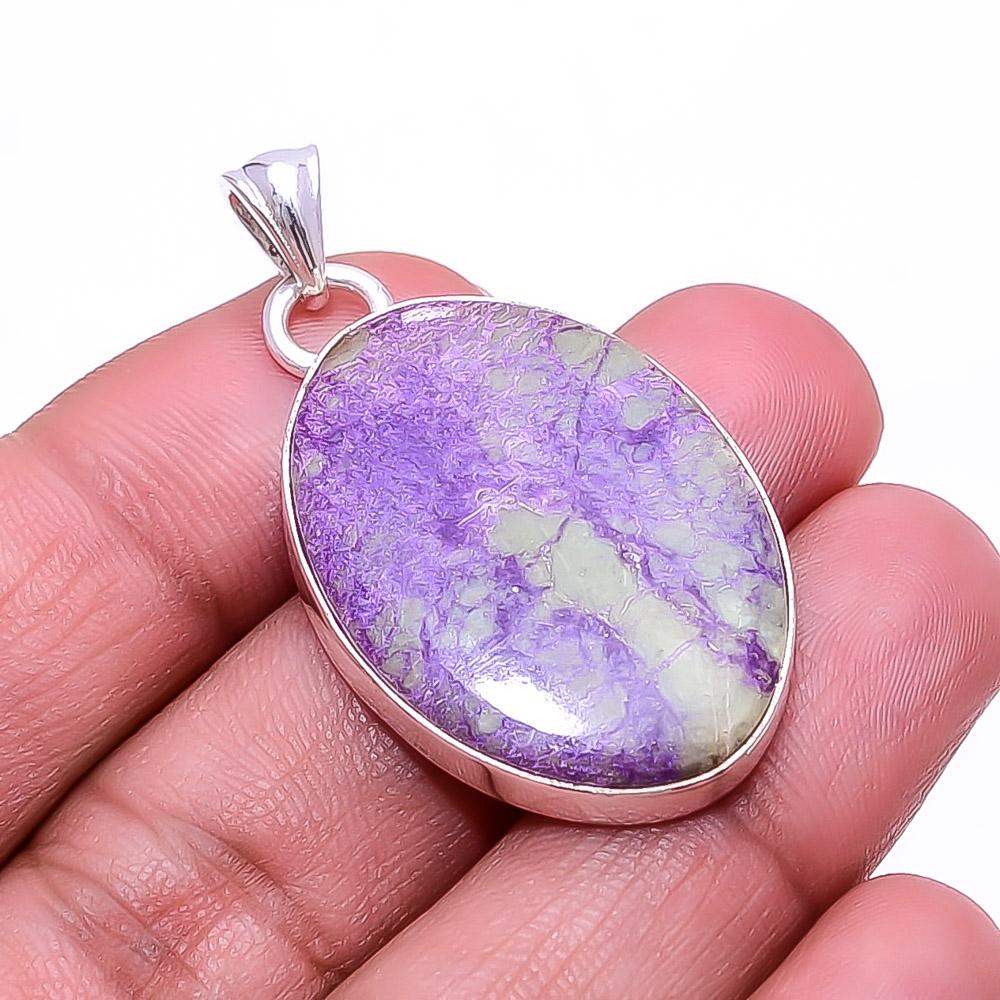 

Variscite In Purpurite -Faires Tin Mine 925 Sterling Silver Pendant 1.64 P24