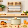 Aluminum Foil Organizer Bamboo 40 Cm Kitchen Roll Cling Film And Foil Organiser Plastic Wrap Dispenser With Cutter