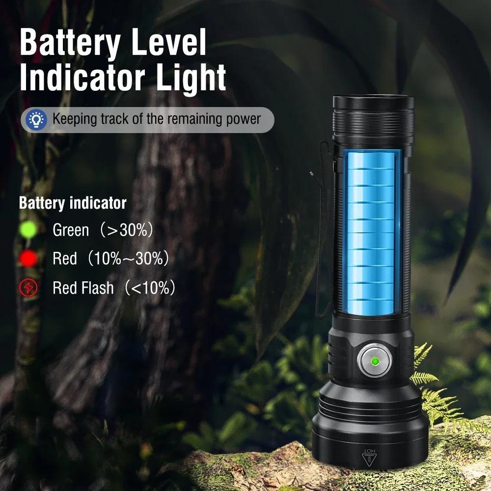 Super Bright 5*LED Flashlight 2500LM Aluminum Alloy Type-c Rechargeable Torch Waterproof Camping Fishing Lantern