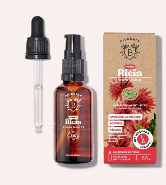 Huile De Ricin Bio - BIONOBLE - 50mL - 100% Pure - Pressée À Froid - Nourrissante