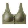 Front Buckle Push Up Plus Size Wireless Lace Back Smoothing Bra For Women