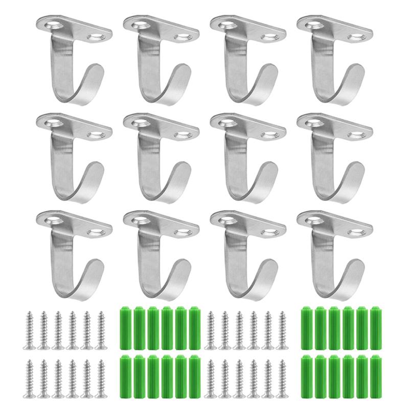 12Pcs Stainless Steel Ceiling Hook, Top Mounted Hooks for Hanging Plants,Bird Feeders,Wind Chimes,Lanterns,Decoration Lights