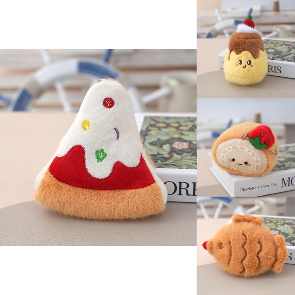 Cartoon Food Plush Keychain With Pp Cotton Filling For Kids Room Decor