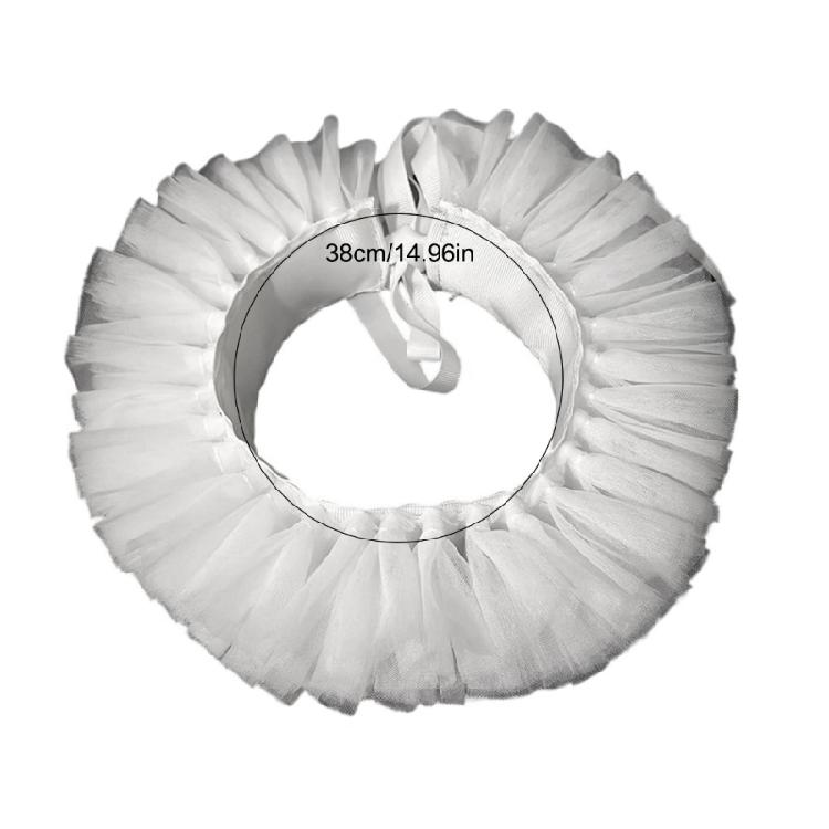 Dámský viktoriánský styl Síťovaný volánkový falešný límeček Choker Tyl na krk Pro Cosplay Halloweenské večírky A večerní akce