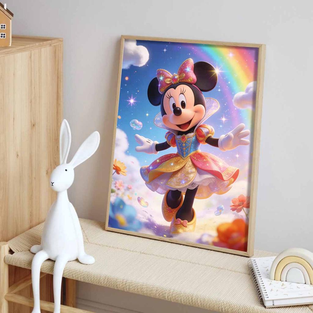 Disney 5D DIY Full Circle Diamond Painting Kit Whimsical Minnie Mouse Princess Castle Decor Gift