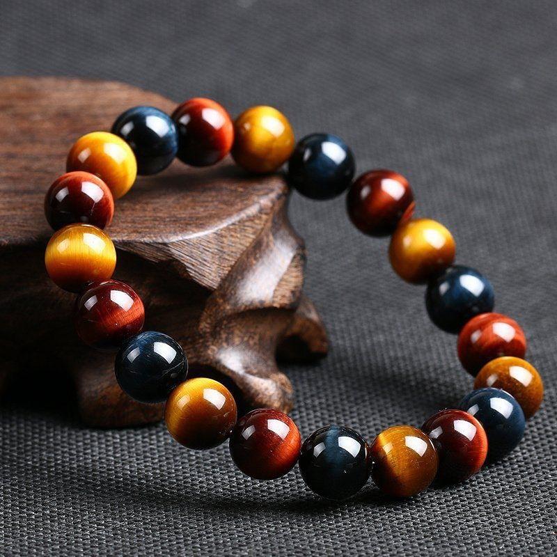Beaded Men's and Women's 8mm Natural Tiger Eye Stone Bracelets