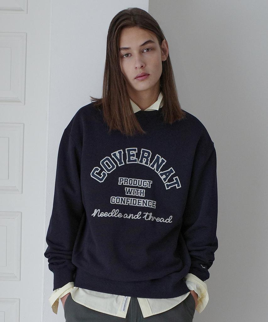 COVERNAT Classic Arch Logo Sweatshirt Dark Navy