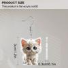 2D Flat Cat Dangle Earrings for Women Cute Cartoon Animal Drop Dangling Earrings Acrylic White Cat Flower Earrings Hallowmas Jewelry