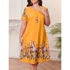 Women's Fashion Graceful Beautiful and Exquisite Patterns Print Summer Spring Short Sleeve O-Neck Casual Dresses