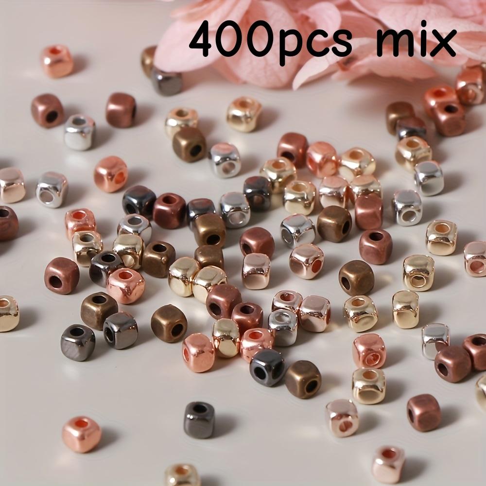 

400pcs mixed color small square CCB plastic spacer beads with 1.4mm holes, used for jewelry making 400pcs