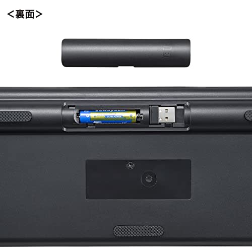 Sanwa Supply Wireless Quiet Keyboard (2.4GHz Wireless/No Numeric Keypad) SKB-WL38BK