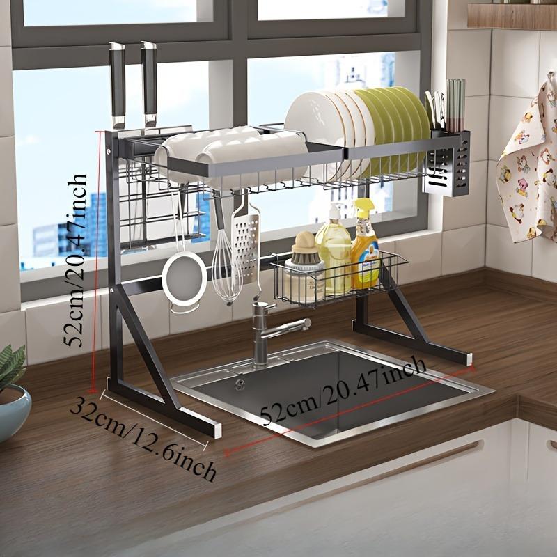 Kitchen Sink Storage Rack, Household Dish Draining Rack, Multifunctional Kitchenware & Knife Storage Rack