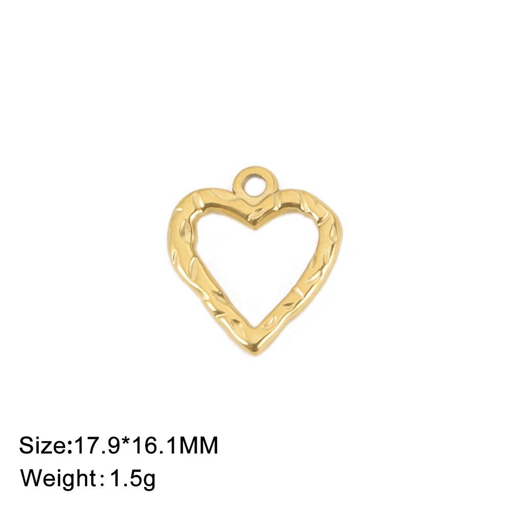 Fashion Love Heart Charms Stainless Steel Gold DIY Pendant for Earring Necklace Bracelet Jewelry Making