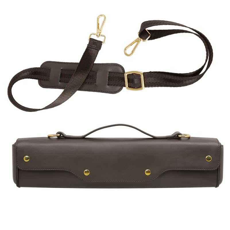 NOLITOY Flute Bag, 2-Way HandbagShoulder Bag, Stylish, Durable, and Portable, 44 x 10.2 x 6.8 cm, Coffee Color