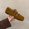 Retro Brown Square Head Mary Jane Shoes Ballet Shoes Women's 2025 New Korean Version French Light Mouth Single Shoes Women's Shoes