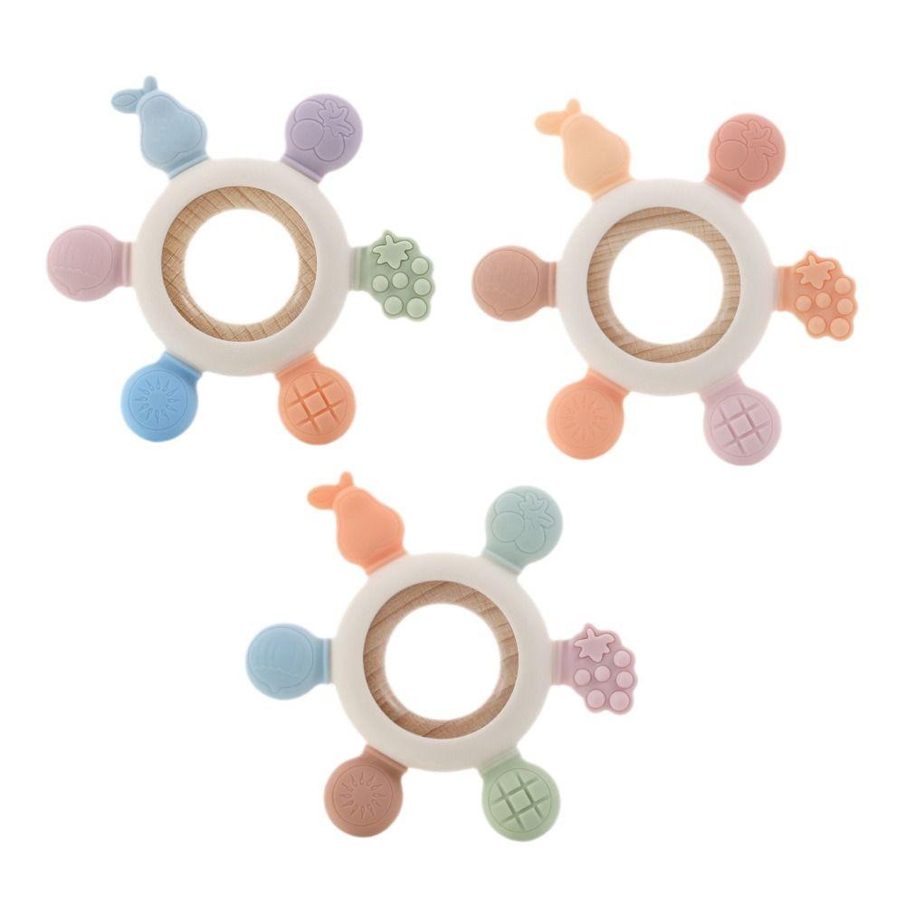 Fruits Shape Baby Teether Silicone Teething Ring New Baby Teething Toys  Newborn Accessories
