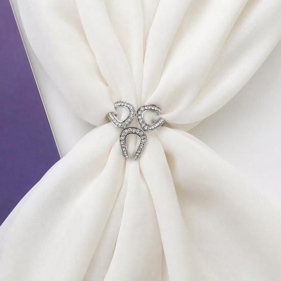 Scarf Button, Shawl Fastener with Rhinestones Inlaid, Three-Dimensional Flower Design Scarf Clip, Scarf Fastener for Outfit Accessories