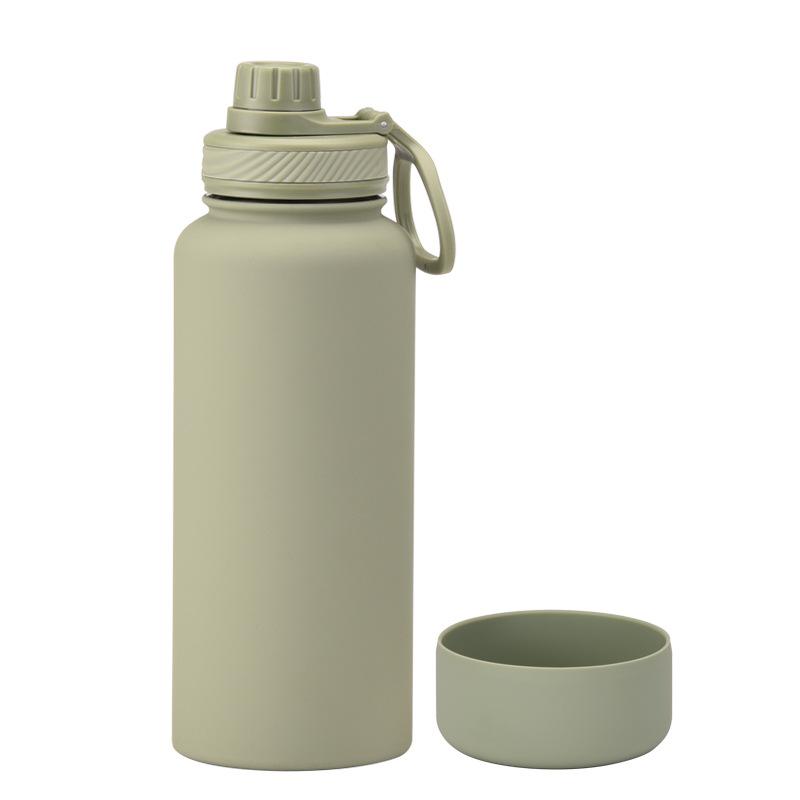 1L Large-Capacity Thermos Cup With Non-Slip Bottom, Portable Outdoor Sports Kettle, Frosted Water Cup