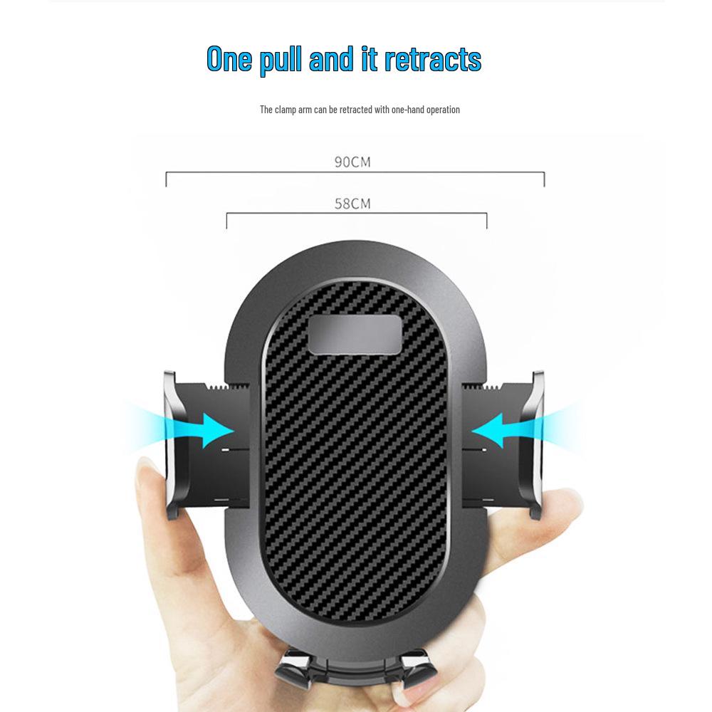 Telescopic Car Phone Holder with Dashboard Suction Cup and Stable Clip
