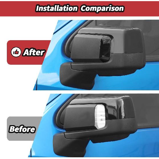 

JeCar for Silverado Smoked Black Side Mirror Turn Signal Light Cover Trim Fit for 2019-2023 Chevrolet Silverado/GMC Sierra Accessories (2pcs)