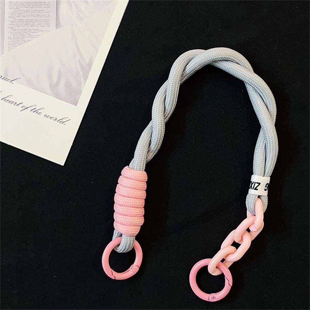 

Cute Candy Color Twist Rope Mobile Phone Lanyard Hanging Decoration Anti-loss Pendant Fashion Strong Wrist Short Hand Straps