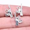 20pcs Charms Cat Tibetan Bronze Silver Color Pendants Antique Jewelry Making DIY Handmade Craft