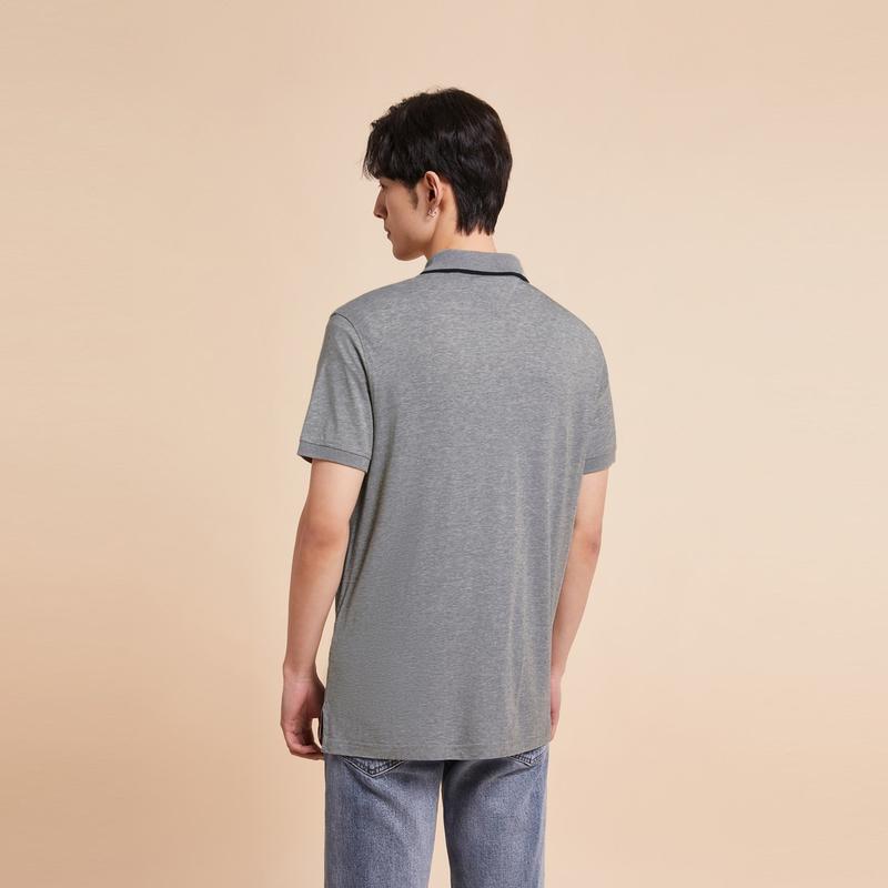 Tommy Hilfiger SS23 Color Collar Fashion Simple Embroidered Logo Contrast Trim Stretch Short Sleeve Polo Shirt Men Polo Shirts MW0MW30776-P01