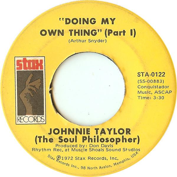 

7inch Record JOHNNIE TAYLOR - Doing My Own Thing STA0122 Stax 1972 US Soul/Funk Used