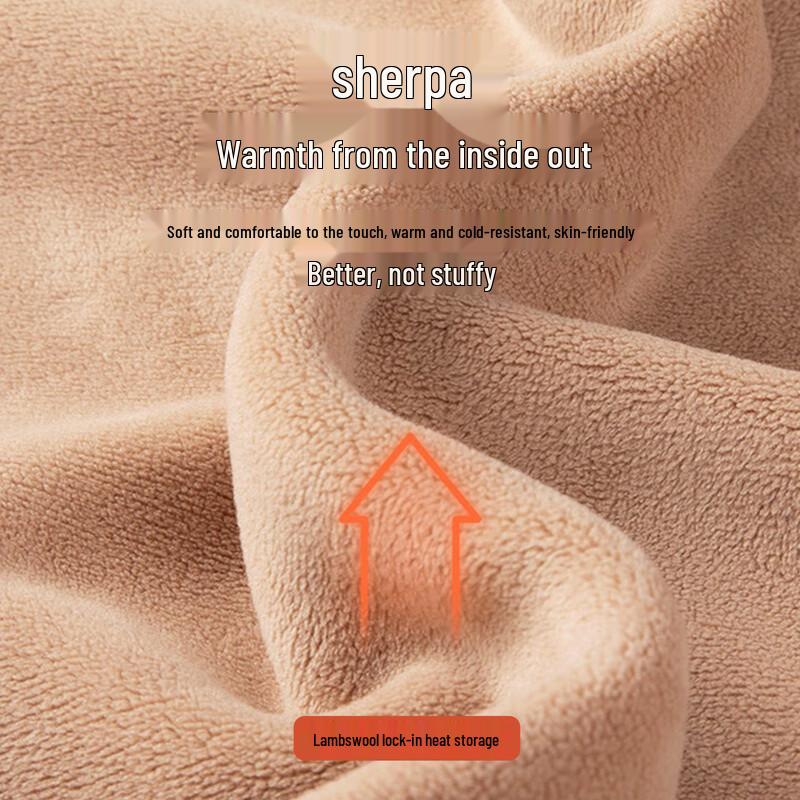 GUJIN Women's Mid-Neck Lamb Fleece Thermal Underwear Set