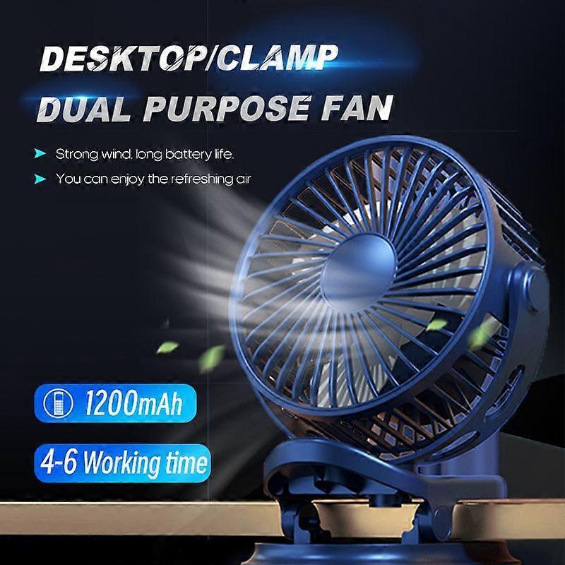 Kinscoter Mini Usb Fan Rechargeable Battery Fan With Timer Strong Wind 3 Speed Desktop Portable Quiet Office Camping Outdoor