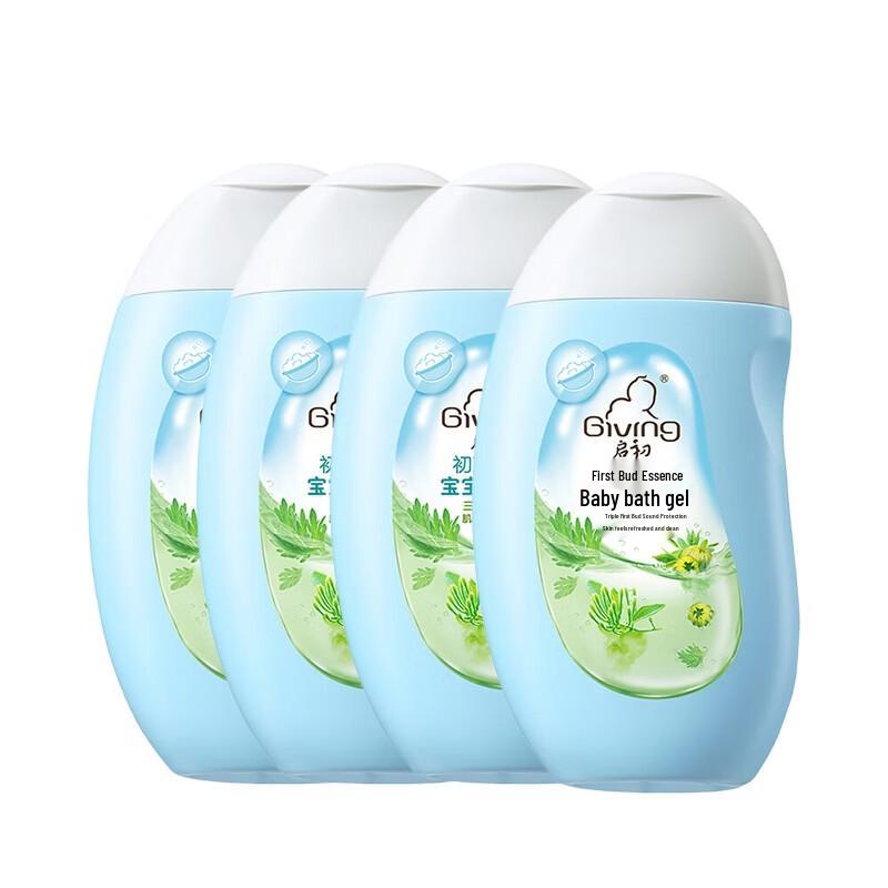 Qichu Baby Gentle Cleansing Bath Wash, 4-Pack (320ml each)