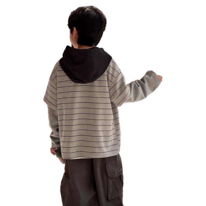 Boy S Striped Hoodie Long Sleeve Casual Sweatshirt For Big Kids