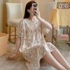 Anti-bumping Nightdress Women's Summer Pastoral Small Floral Thin Skirt New Year's Loose Loungewear Dress