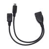 2 In 1 Micro Usb Otg Data  Cable Host  Splitter Can Be Externally Powered For Mobile Phone Tablet Compatible For Android Windows
