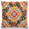Beaux Art Boho Millefiori Geometric Floral Pattern Festival Mandala Elizabethan Pastel Flowers Cushion Cover Sofa Pillow Case