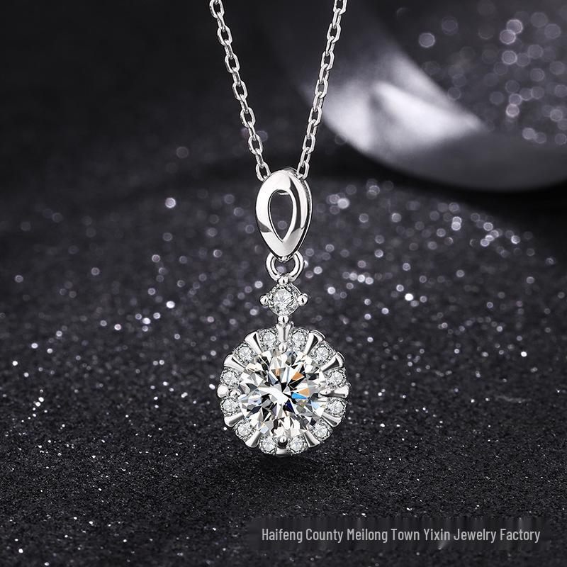 

Meet Happiness 925 Silver Women s Round Clavicle Necklace - Lyrical and Exquisite s925 Carat Design