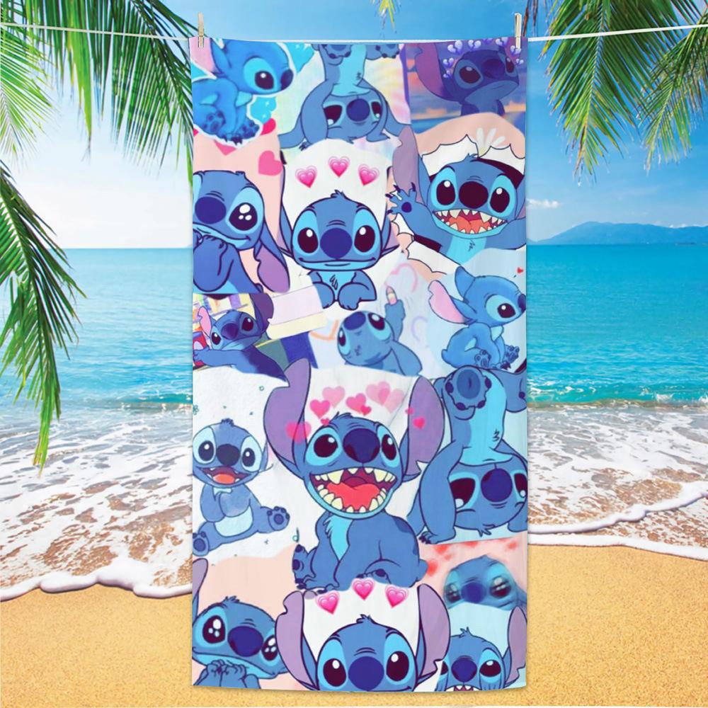 American Cartoon Figure Print Thick Microfiber Beach Towel Quick Dry Bath Blanket For Kids
