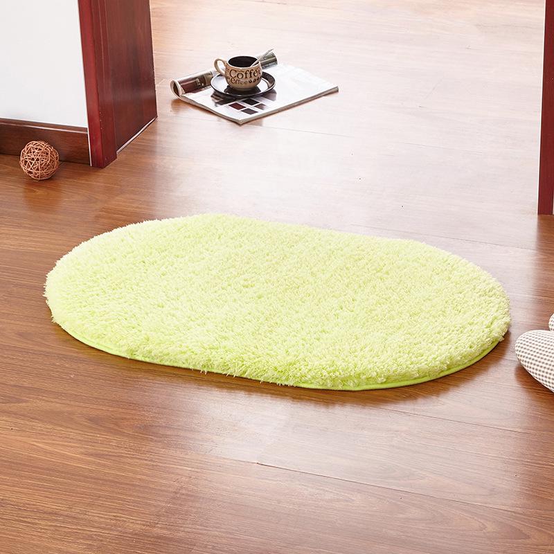 Water Absorbent Oval Plush Non-Slip Floor Mat Rug Living Room Doormat Carpet