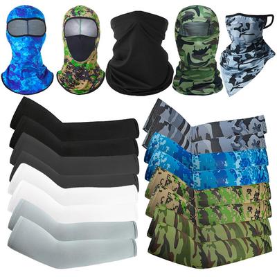 Unisex Radfahren Gesichtsmaske & Sonnenschutz Kopftuch mit Eisärmeln Set für Outdoor-Sportarten