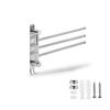 REGIPRO B Swing Arm Towel Hanger, SUS304 Stainless Steel, Wall Mounted, with Screws, Silver (3-Piece Set)