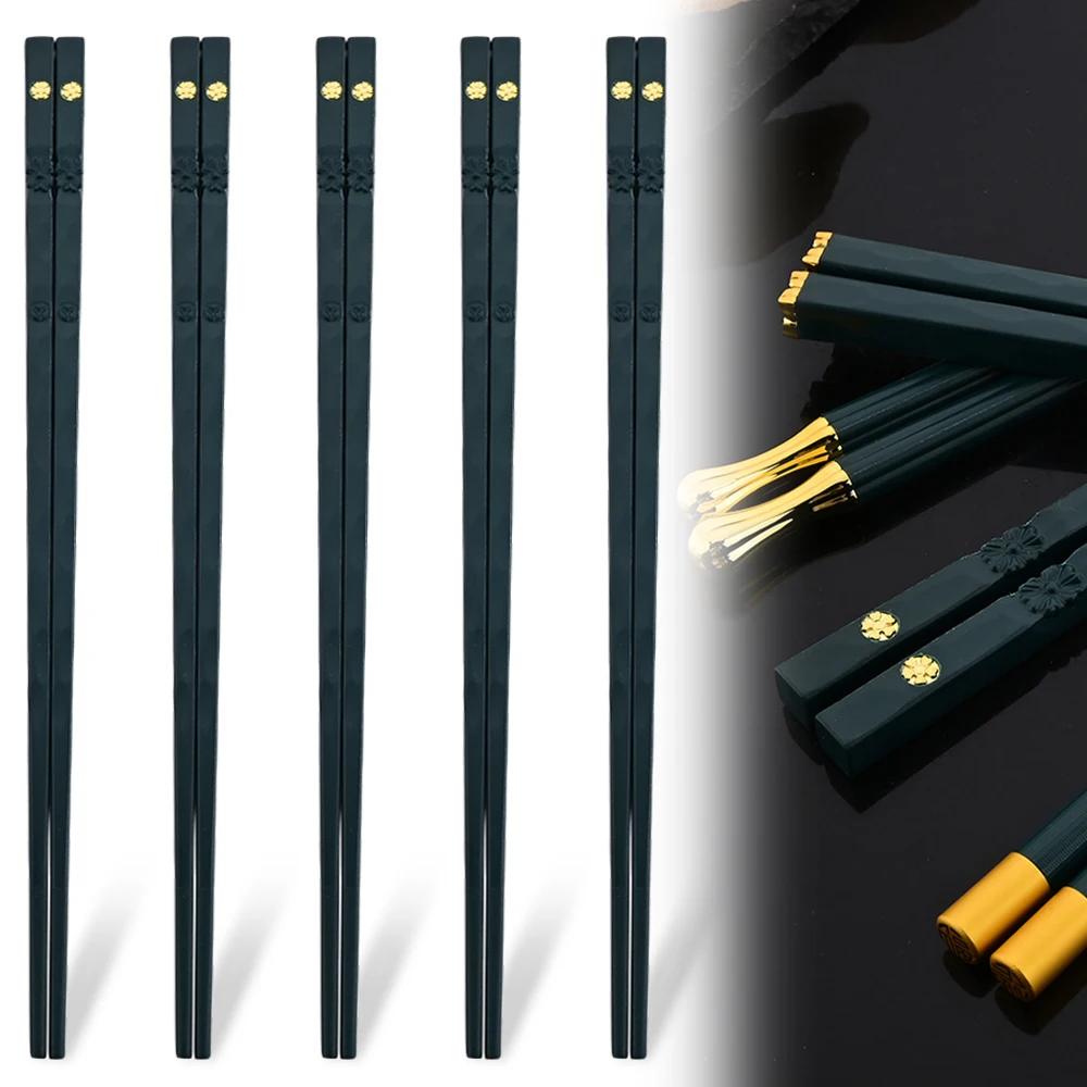 5 Paar hochwertige japanische rutschfeste Essstäbchen für koreanisches Zuhause, Hotel, Restaurant, tragbare gesunde Lebensmittelstäbchen für Sushi-Stäbchen